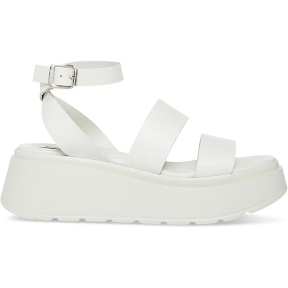 Steve Madden Tenys Womens Leather Ankle Strap Platform Sandals - Picture 2 of 3